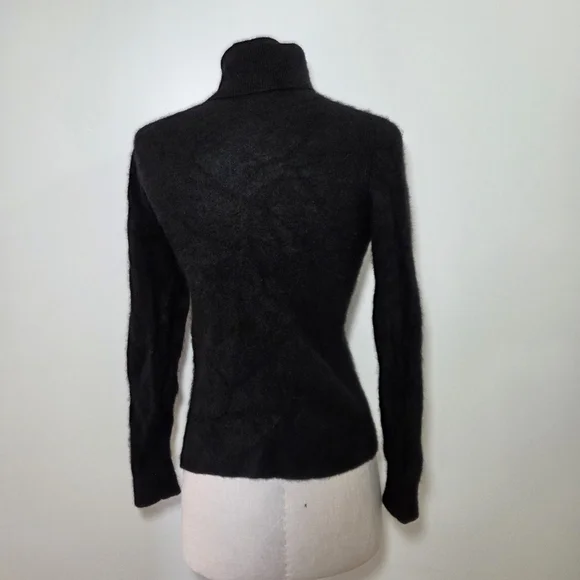 Saks Fifth Avenue Cashmere Black Turtleneck Sweater Medium